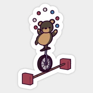 Black Circus Bear Sticker